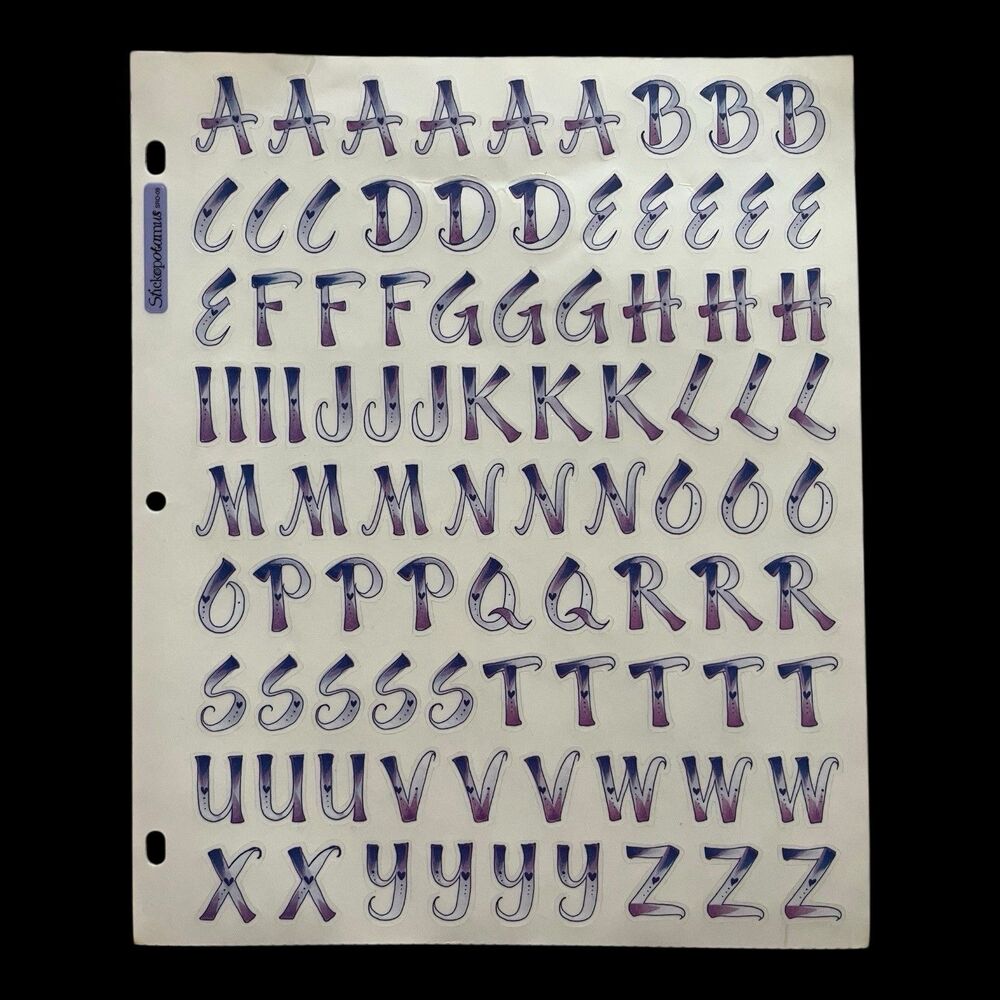 Scrapbooking Alphabet Sticker Lot 11 Incomplete Sheets Alphabitties and More - Picture 8 of 16